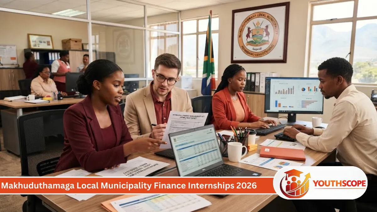 Young South African graduates participating in the Makhuduthamaga Municipality Finance Internship Programme 2026.