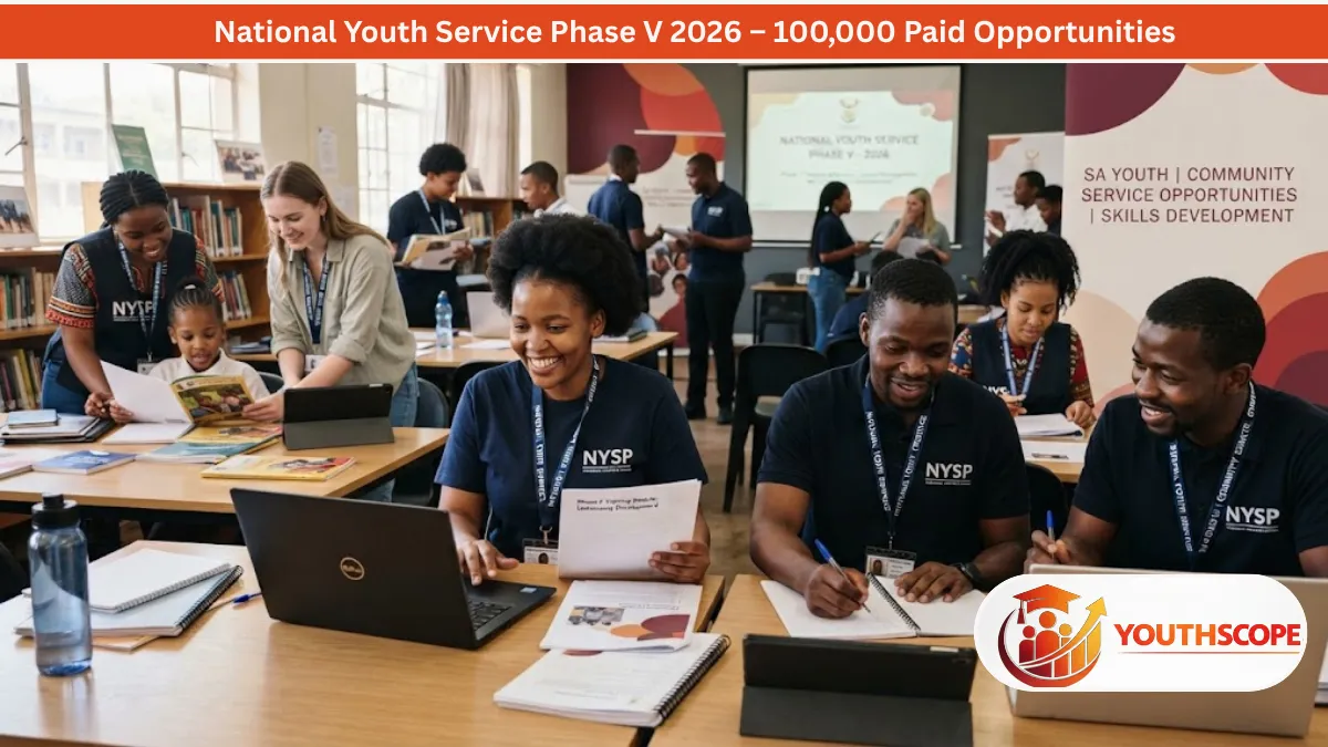 National Youth Service Phase V 2026 100000 paid opportunities for South African youth