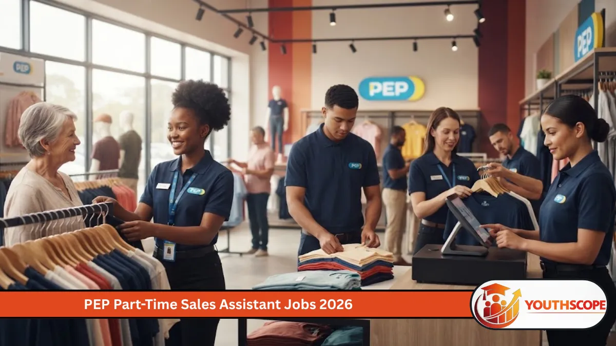 PEP Part-Time Sales Assistant jobs 2026 showing young South African retail workers in a clothing store