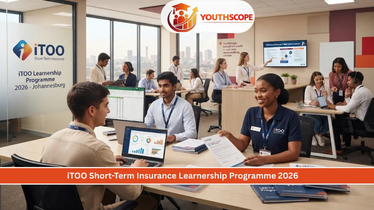 Young South African learners participating in the iTOO Short-Term Insurance Learnership Programme 2026 in Johannesburg.