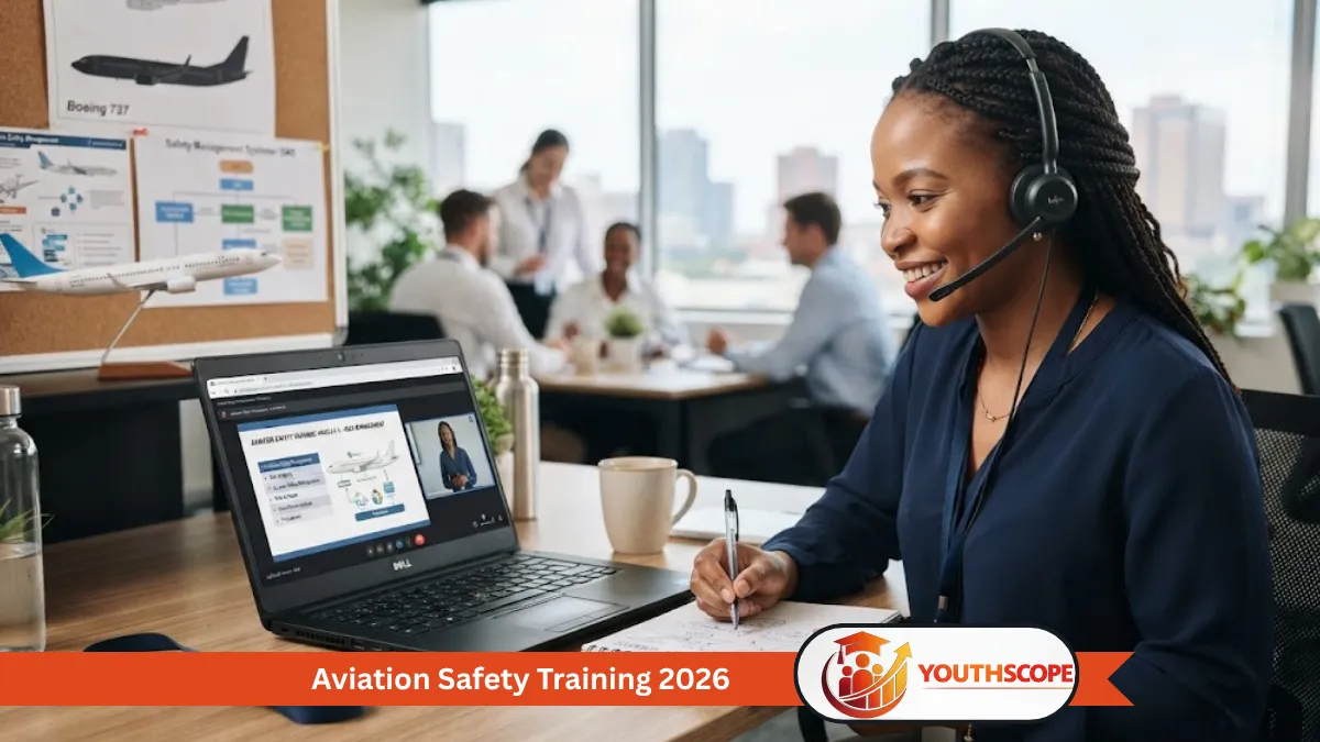Aviation professional attending an online aviation safety training course