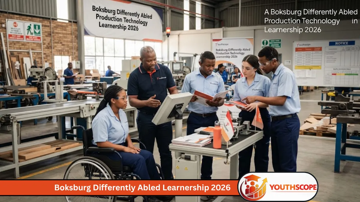 Young South African learners with disabilities training in a Boksburg production technology workplace