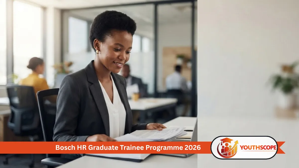 Young South African HR graduate working in a modern corporate office.