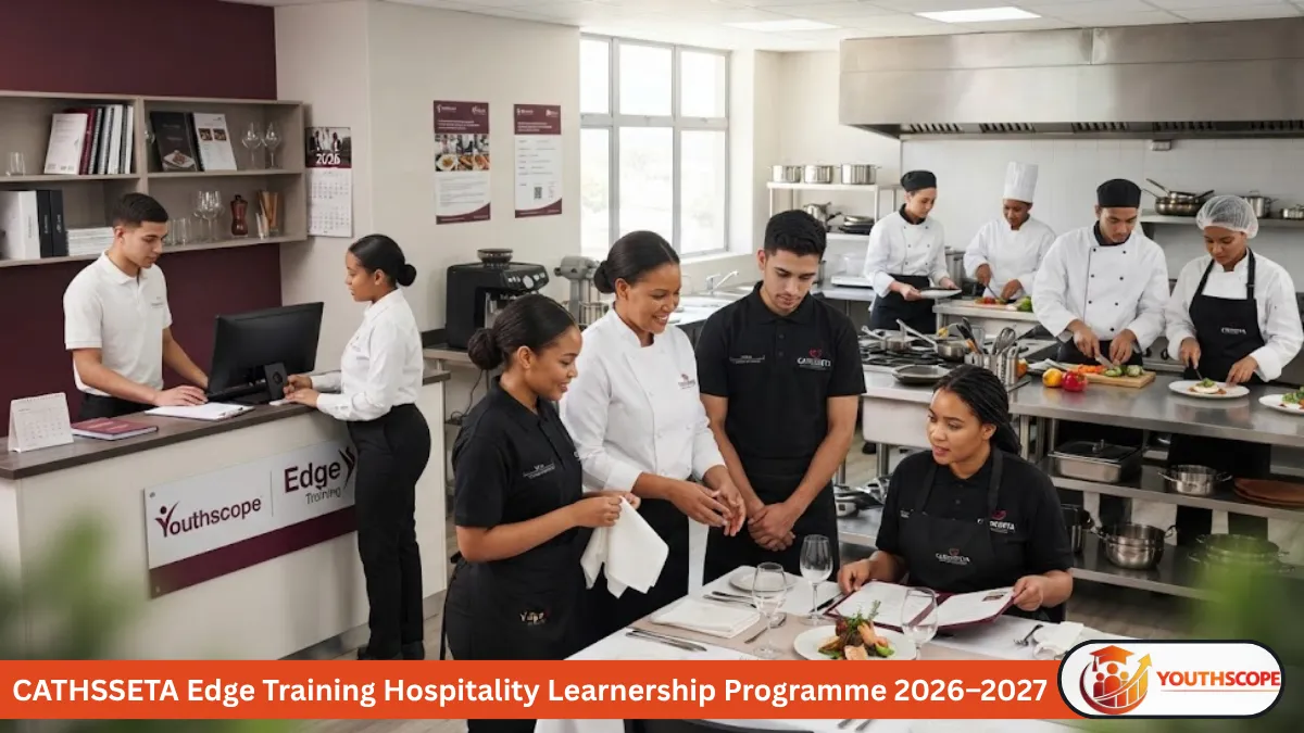 Young South African learners participating in hospitality training through the Edge Training learnership programme