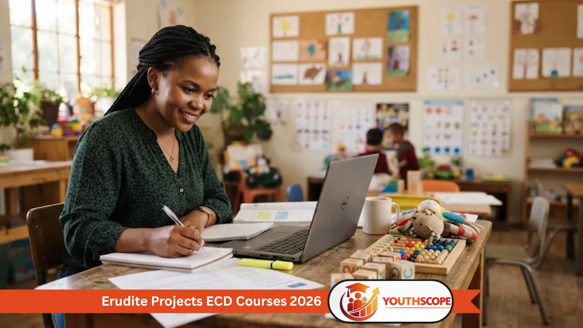Adult South African learner studying an ECD course online