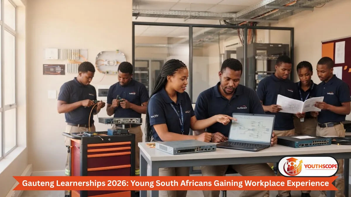 Young South African learners gaining workplace experience in a Gauteng training environment