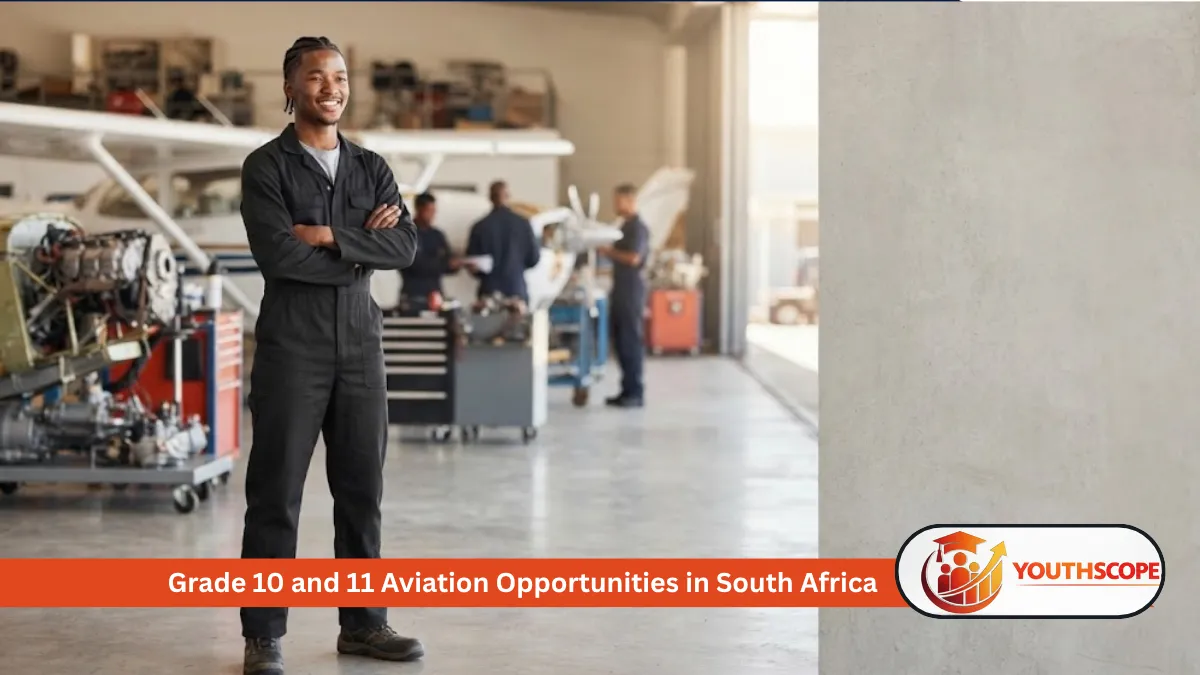 Young South African learner exploring an aircraft maintenance training opportunity