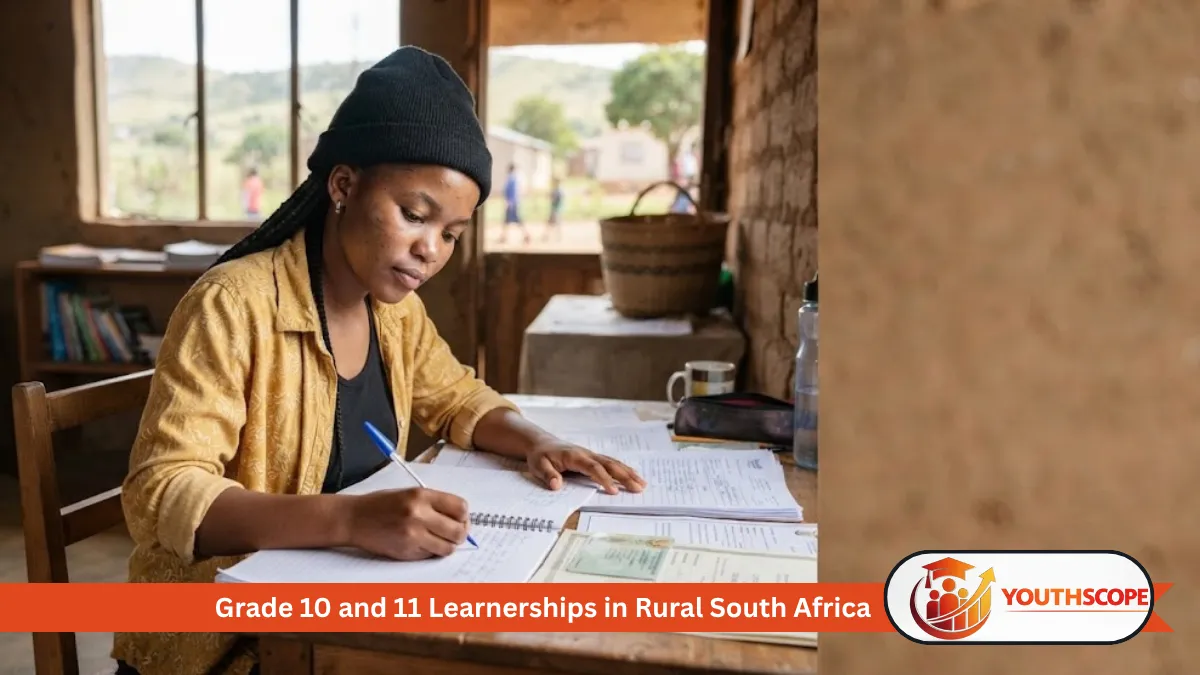 Young South African learner preparing a Grade 10 or 11 learnership application