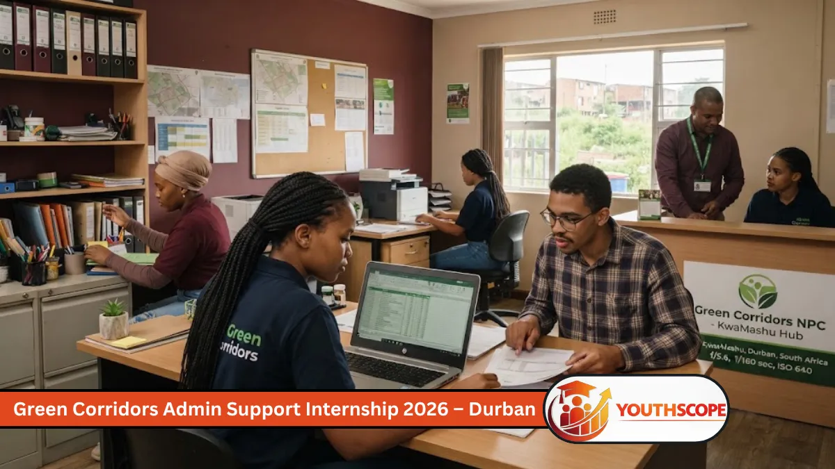 Green Corridors Admin Support Internship 2026 for youth aged 18–34 in Durban