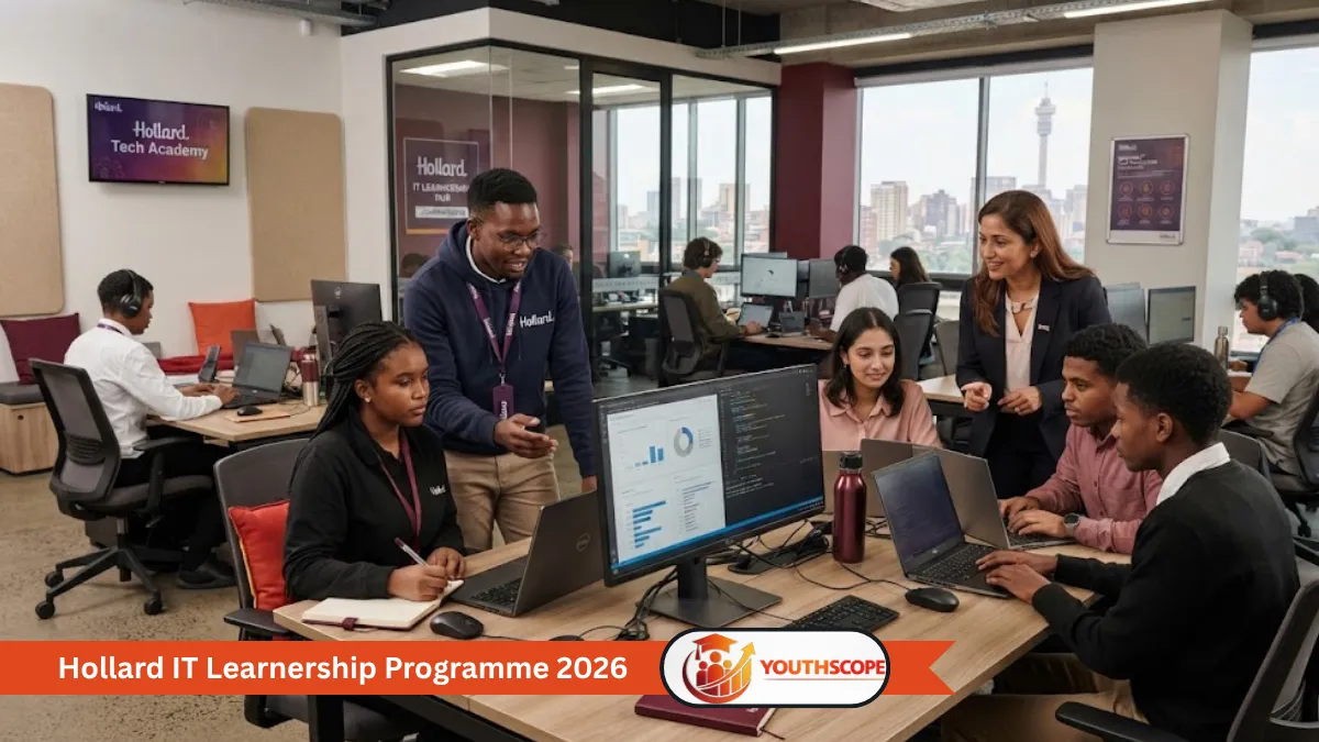 Young South African IT learners gaining workplace experience in a professional Johannesburg technology environment