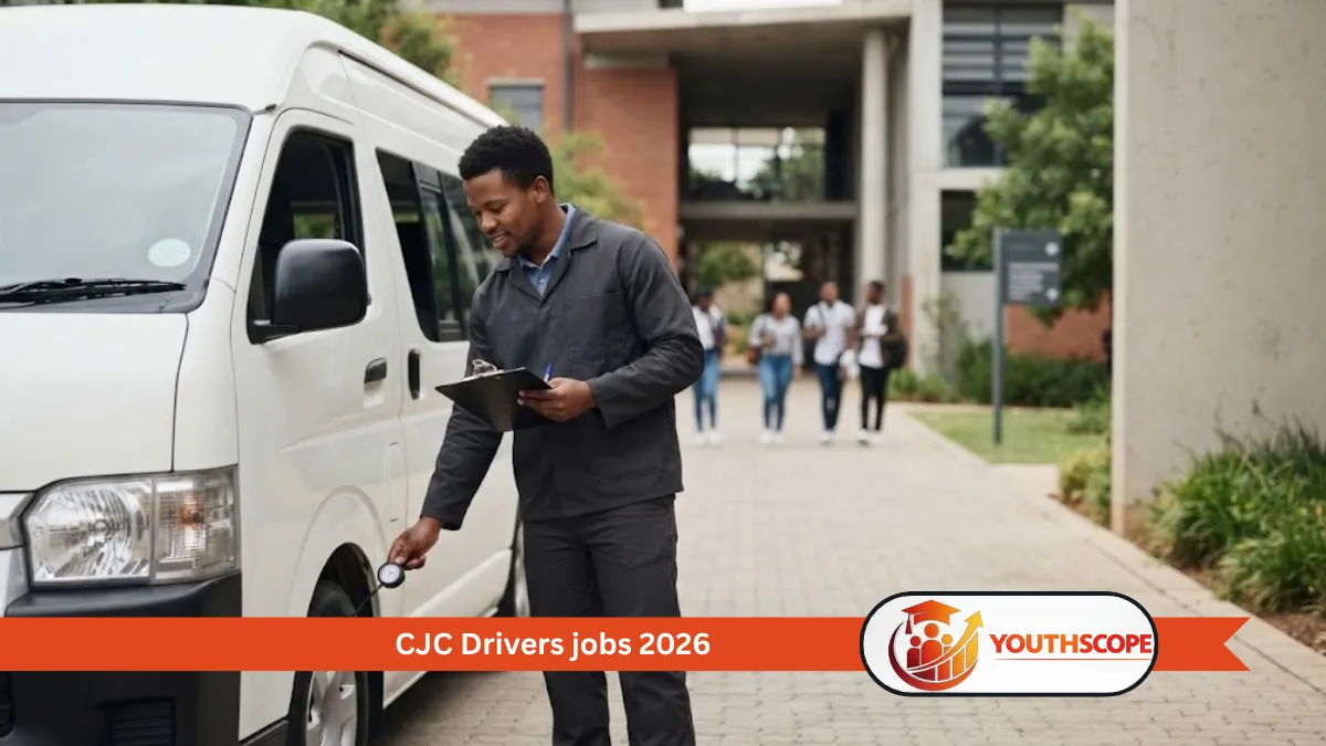 South African professional driver checking a vehicle at an education campus
