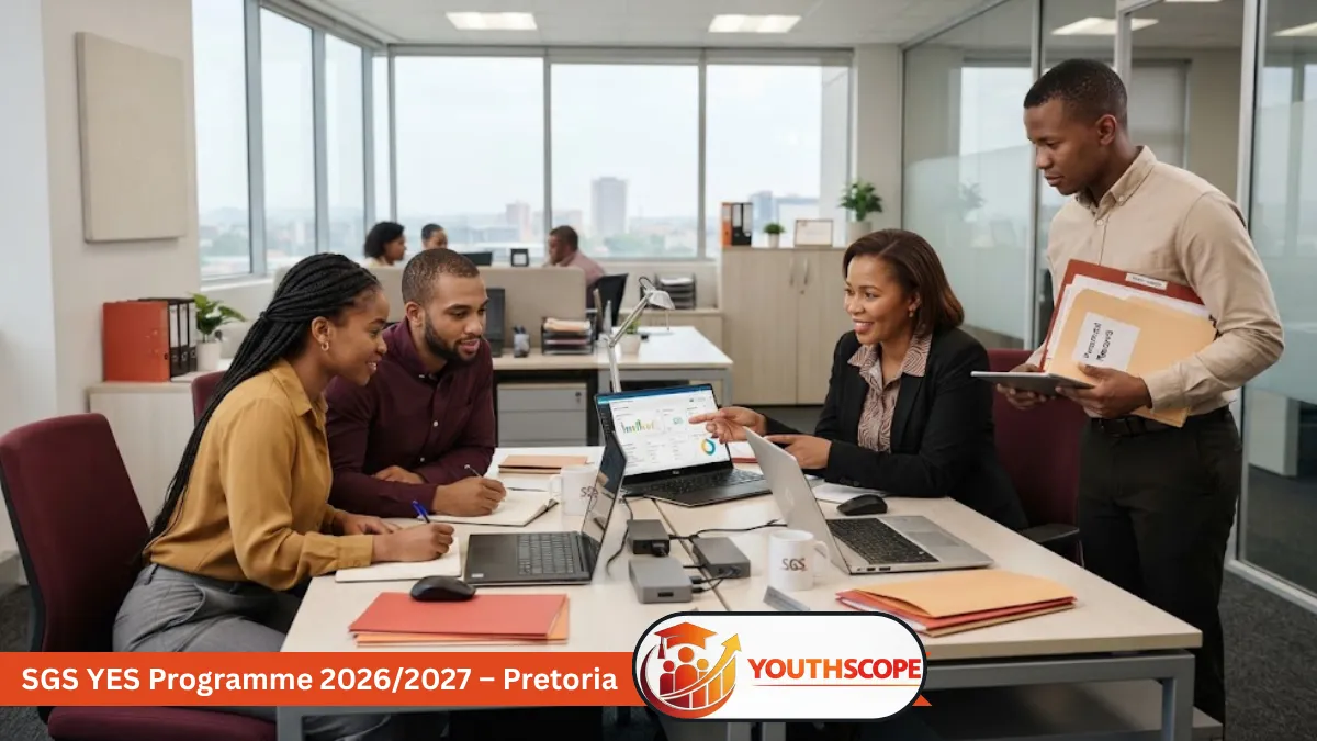 Young South African HR trainees working in a professional office environment in Pretoria.