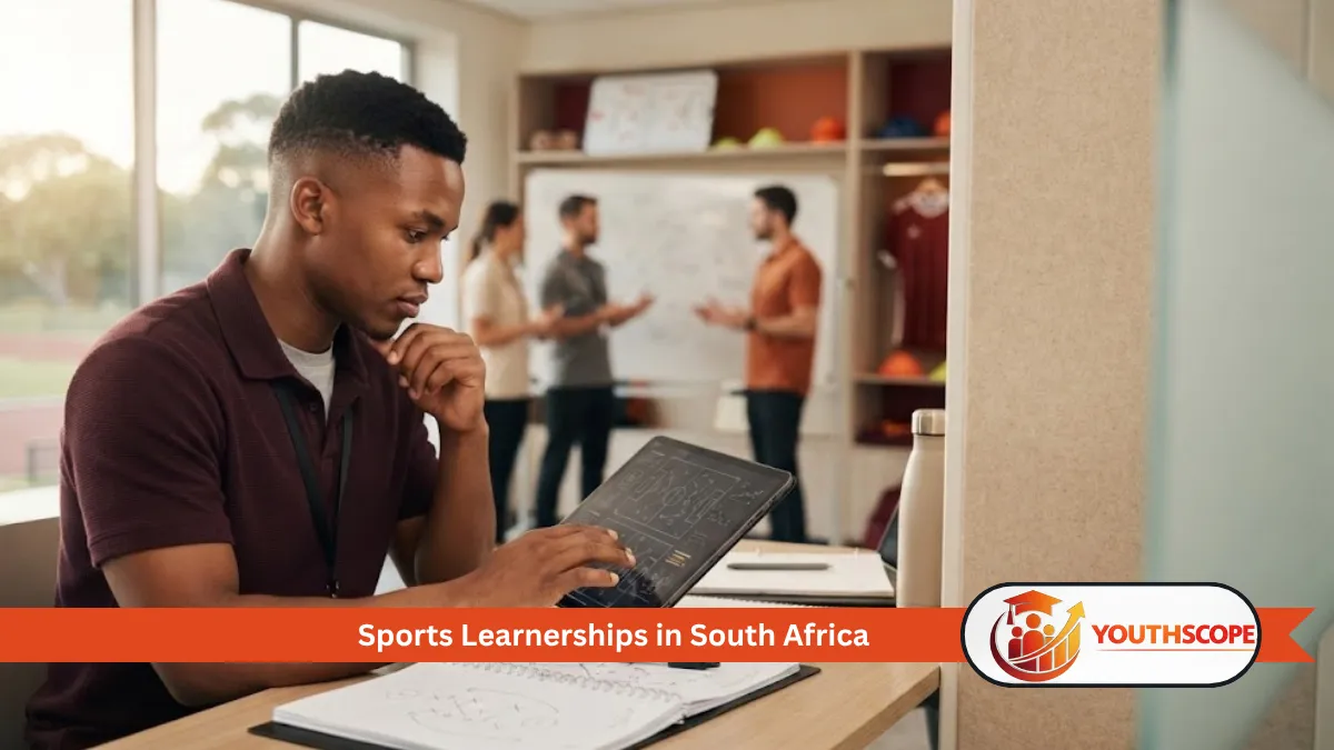 Young South African learner participating in sports coaching training