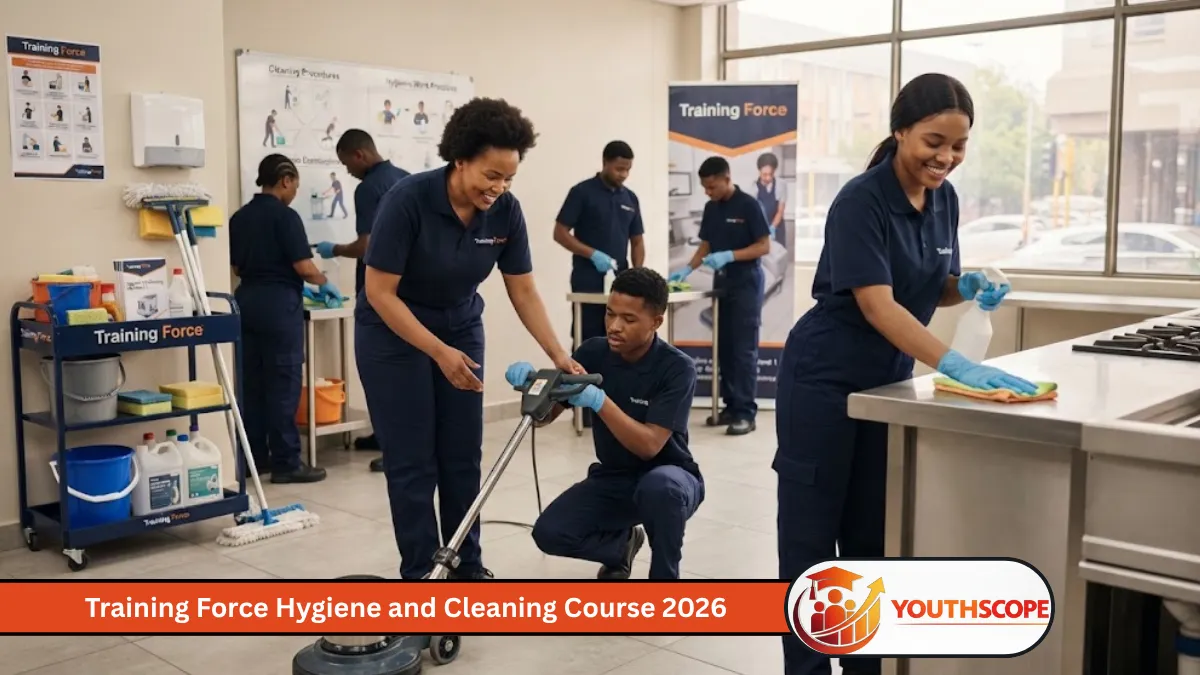 Alt text: Training Force Hygiene and Cleaning Course learners developing practical cleaning skills in South Africa