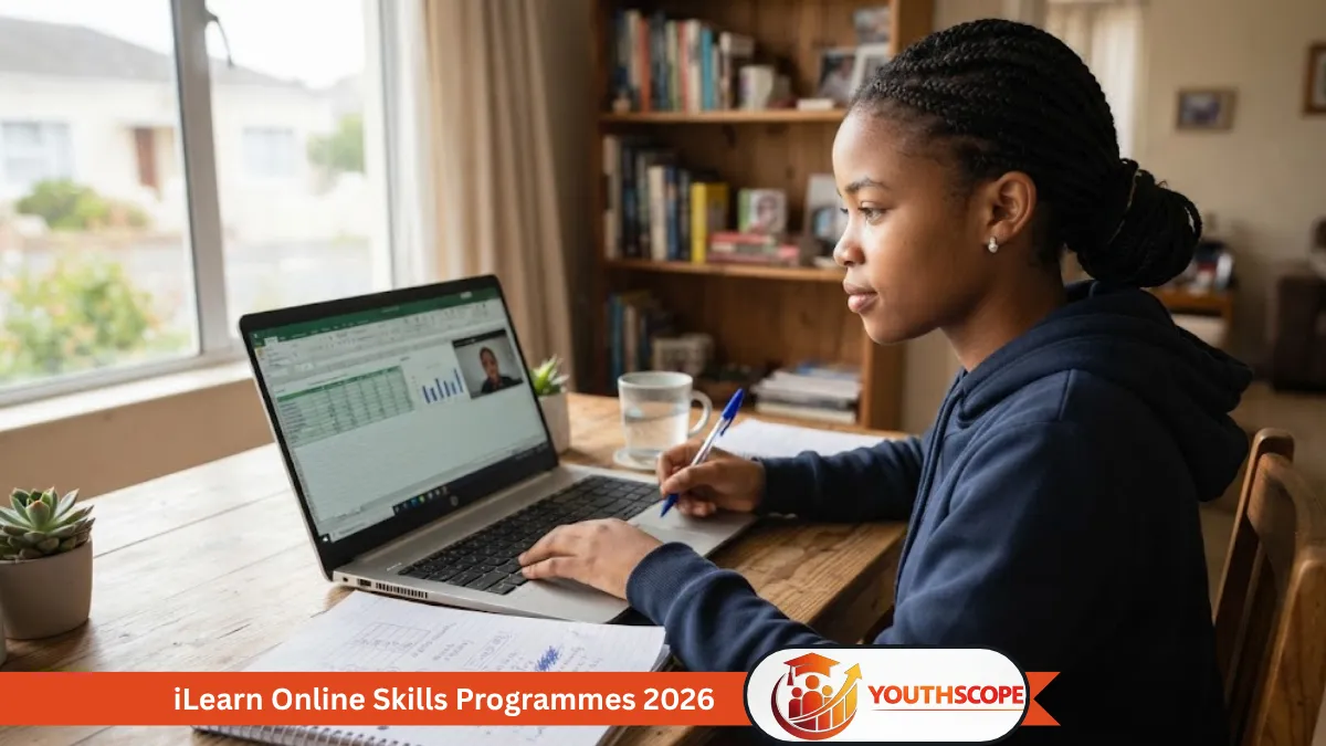 South African learner studying an online Excel skills programme