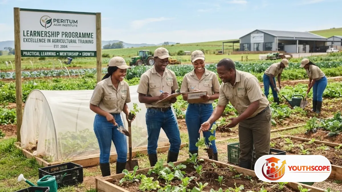 Young South African learner participating in practical agricultural training
