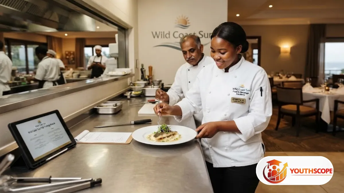 Young South African hospitality learner working in a Food & Beverage environment