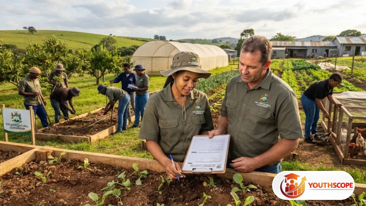 Young South African applicant completing a learnership application in an agricultural training environment