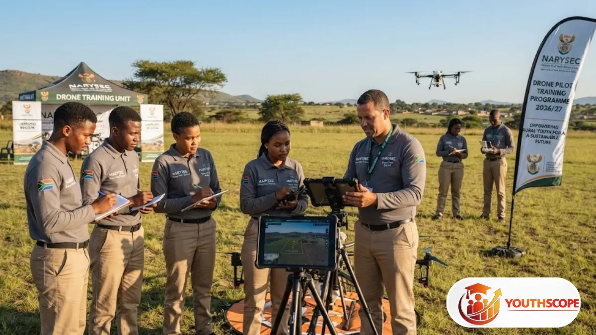 Young South African learner participating in drone technology training