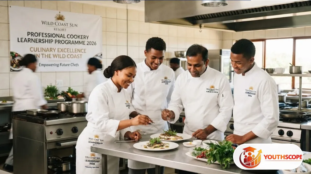 Young South African learner developing professional cookery skills in a commercial kitchen